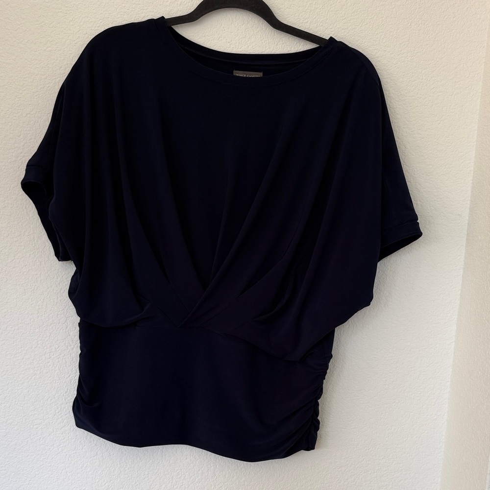 Vince Camuto Navy Short Sleeve Top
